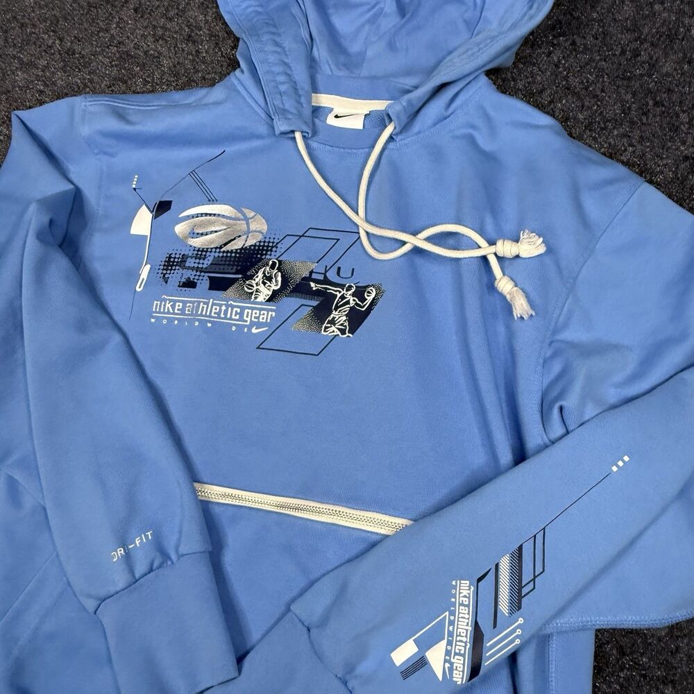 NIKE Standard Issue Blue DRI-FIT Double Sided Basketball Hoodie Men’s Medium
